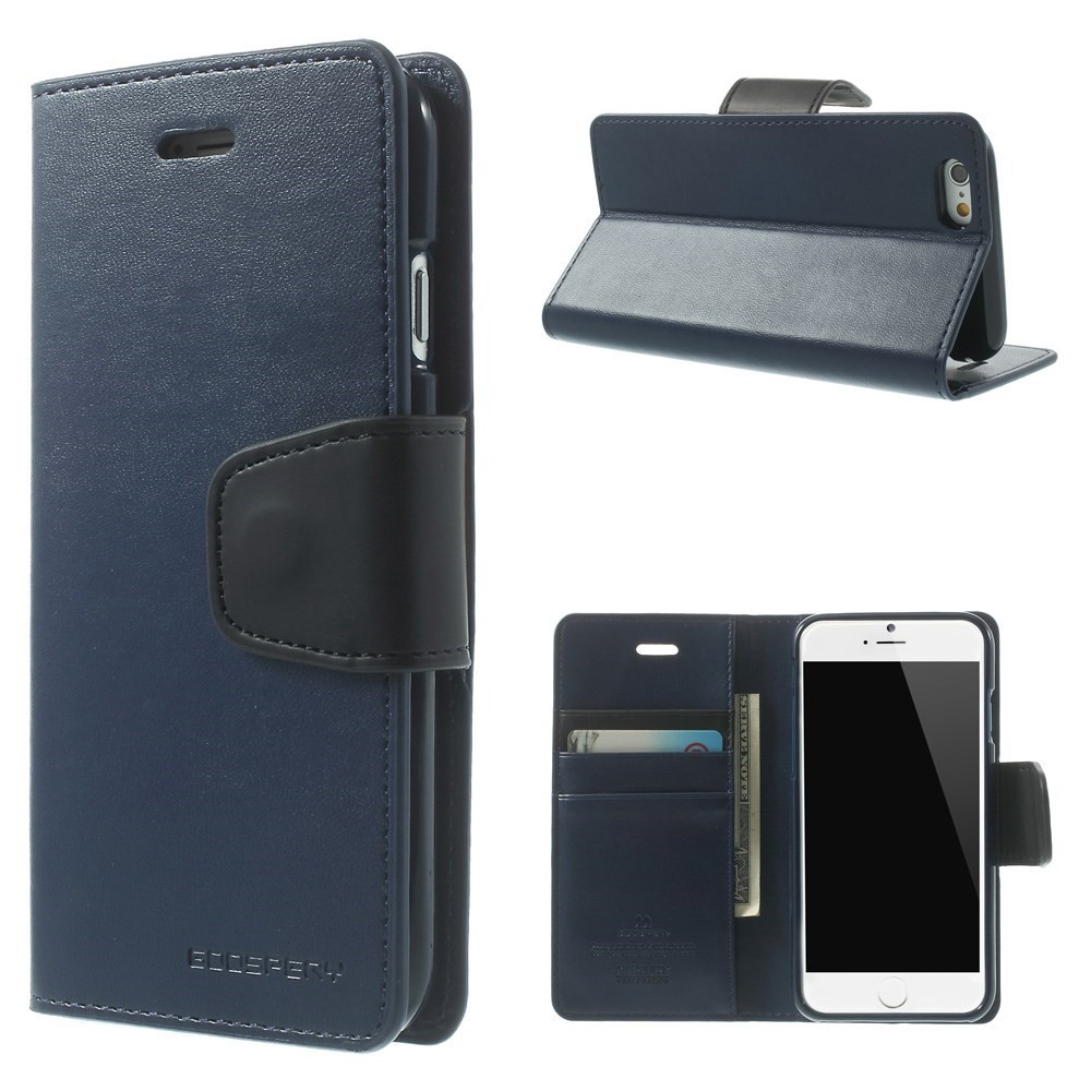 Eleganten etui Goospery Sonata za iPhone 6 / 6S - temno moder