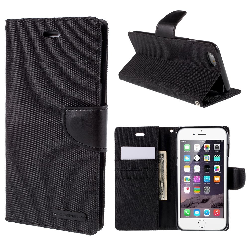 Etui Goospery Canvas Diary za iPhone 6 Plus / 6S Plus - črn