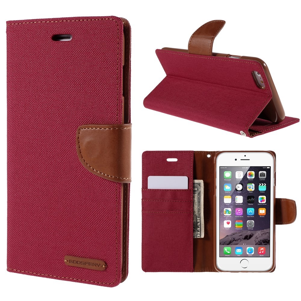 Etui Goospery Canvas Diary za iPhone 6 Plus / 6S Plus - rdeč