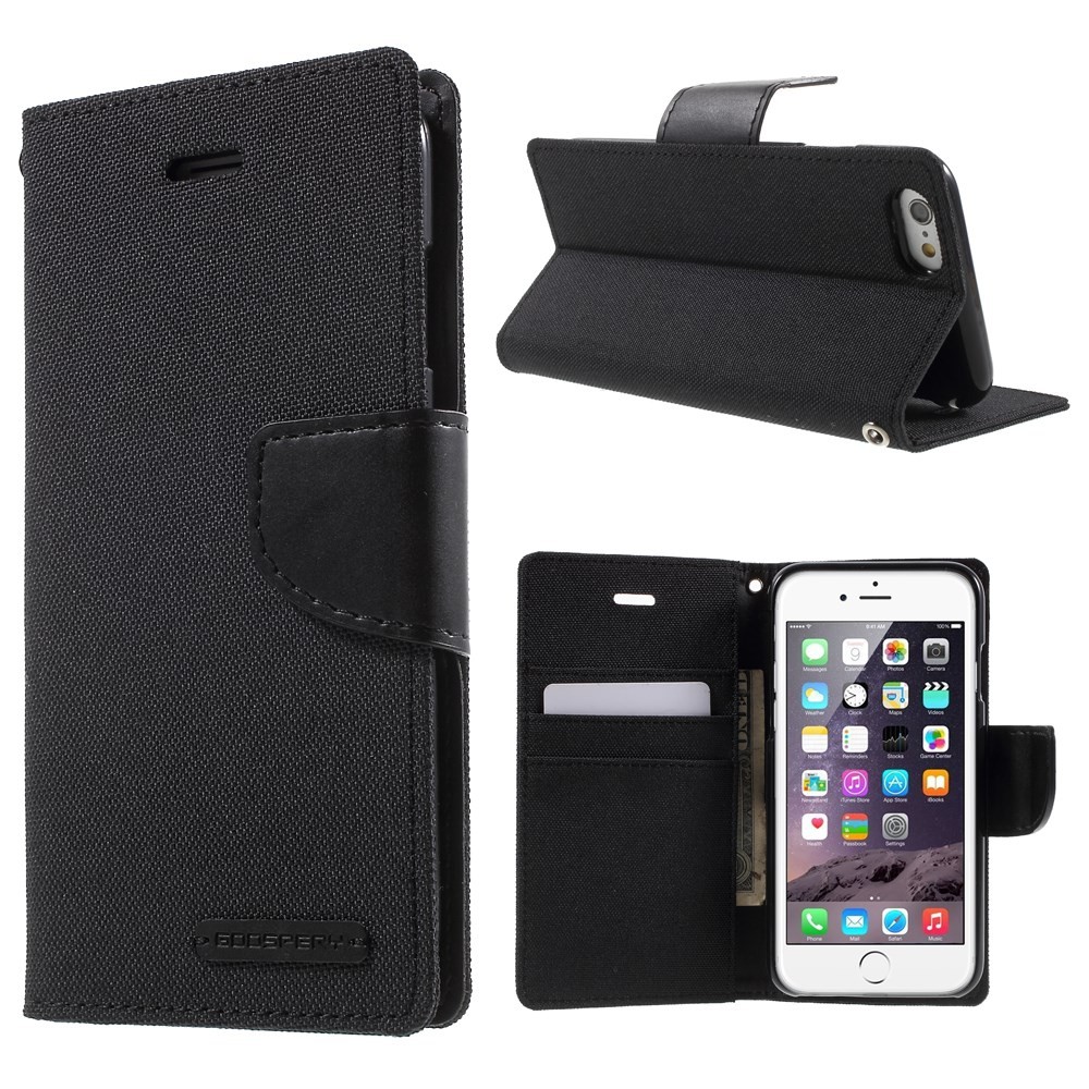 Etui Goospery Canvas Diary za iPhone 6 / 6S - črn