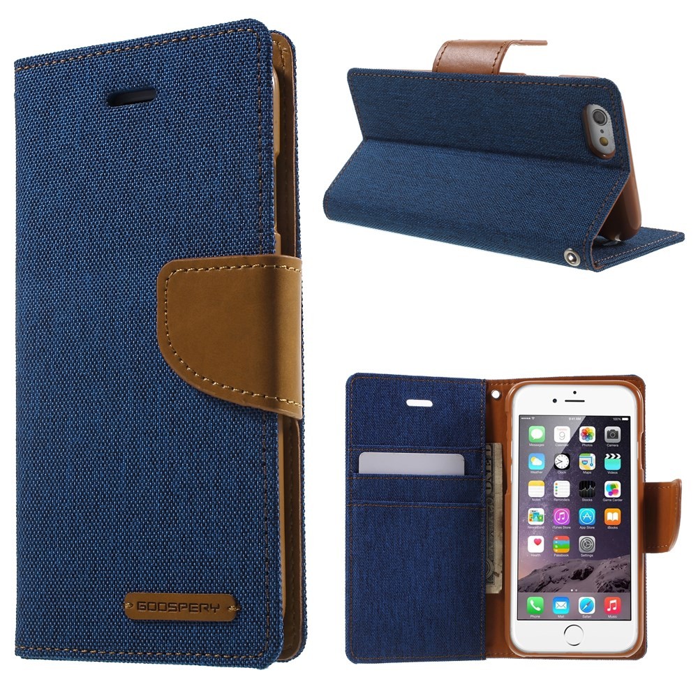 Etui Goospery Canvas Diary za iPhone 6 / 6S - moder