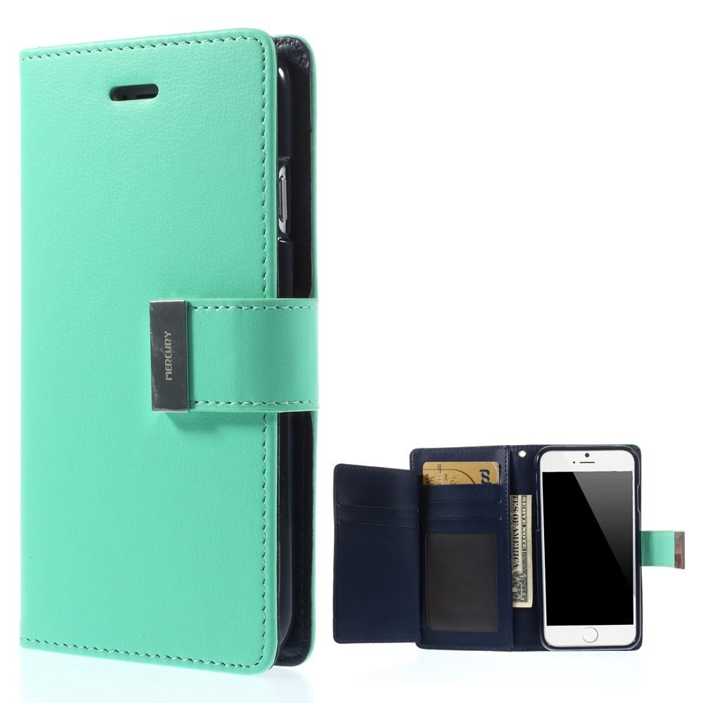Eleganten etui Goospery Rich Diary za iPhone 6 Plus / 6S Plus - svetlo moder