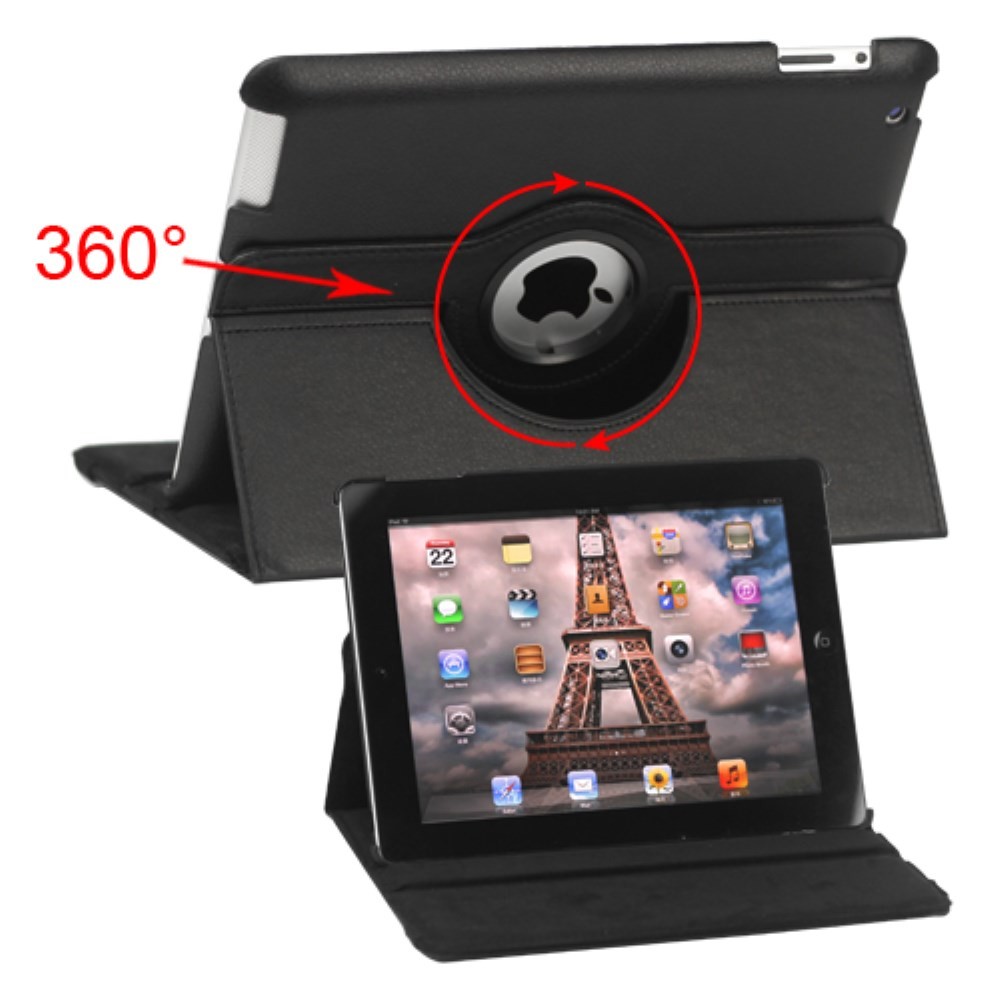 Tanek eleganten etui "Rotate" za iPad 2 / 3 / 4 - črn