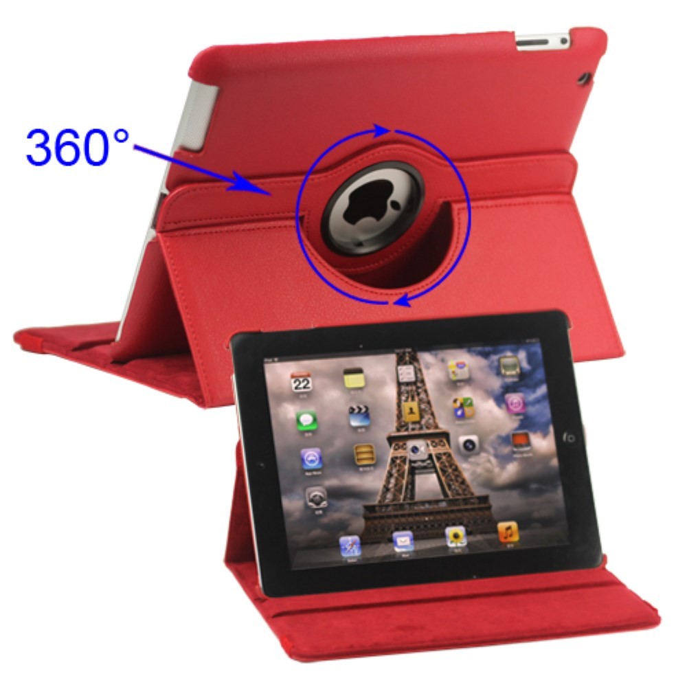 Tanek eleganten etui "Rotate" za iPad 2 / 3 / 4 - rdeč