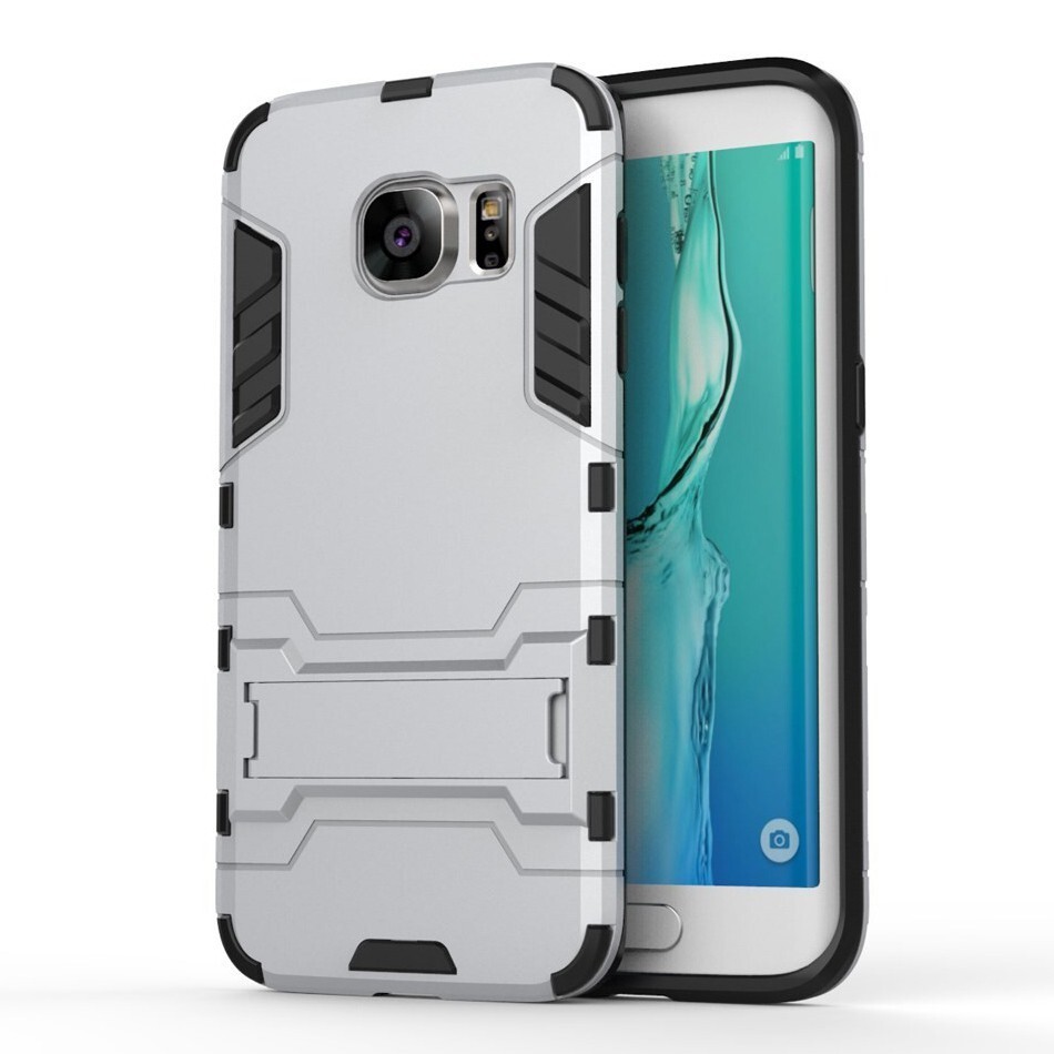 Robusten ovitek "Impact X" za Samsung Galaxy S7 Edge - srebrne barve