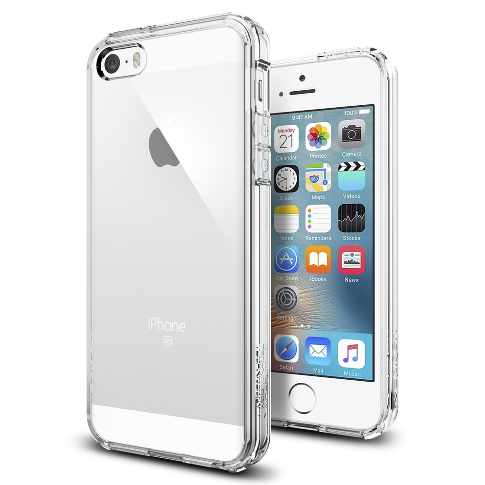 Ovitek Spigen "Ultra Hybrid" za iPhone SE / 5 / 5S - crystal clear