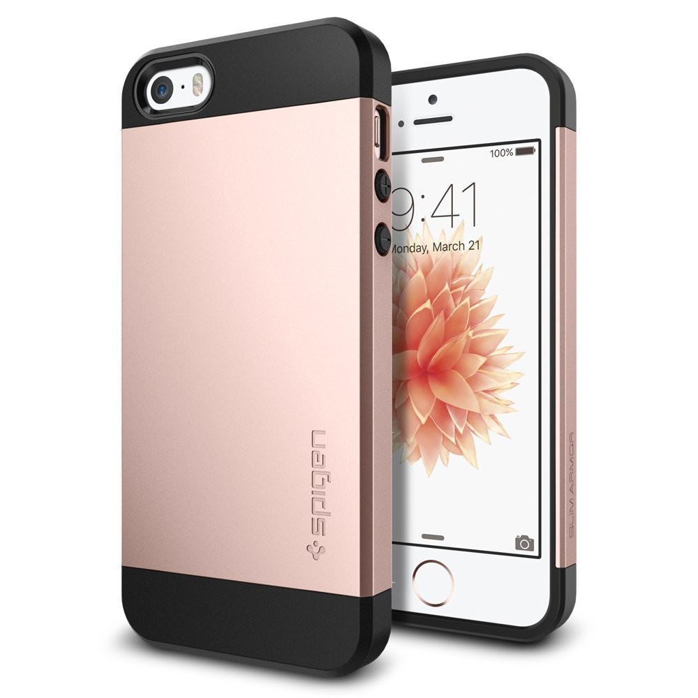Ovitek Spigen "Slim Armor" za iPhone SE / 5 / 5S - rose gold