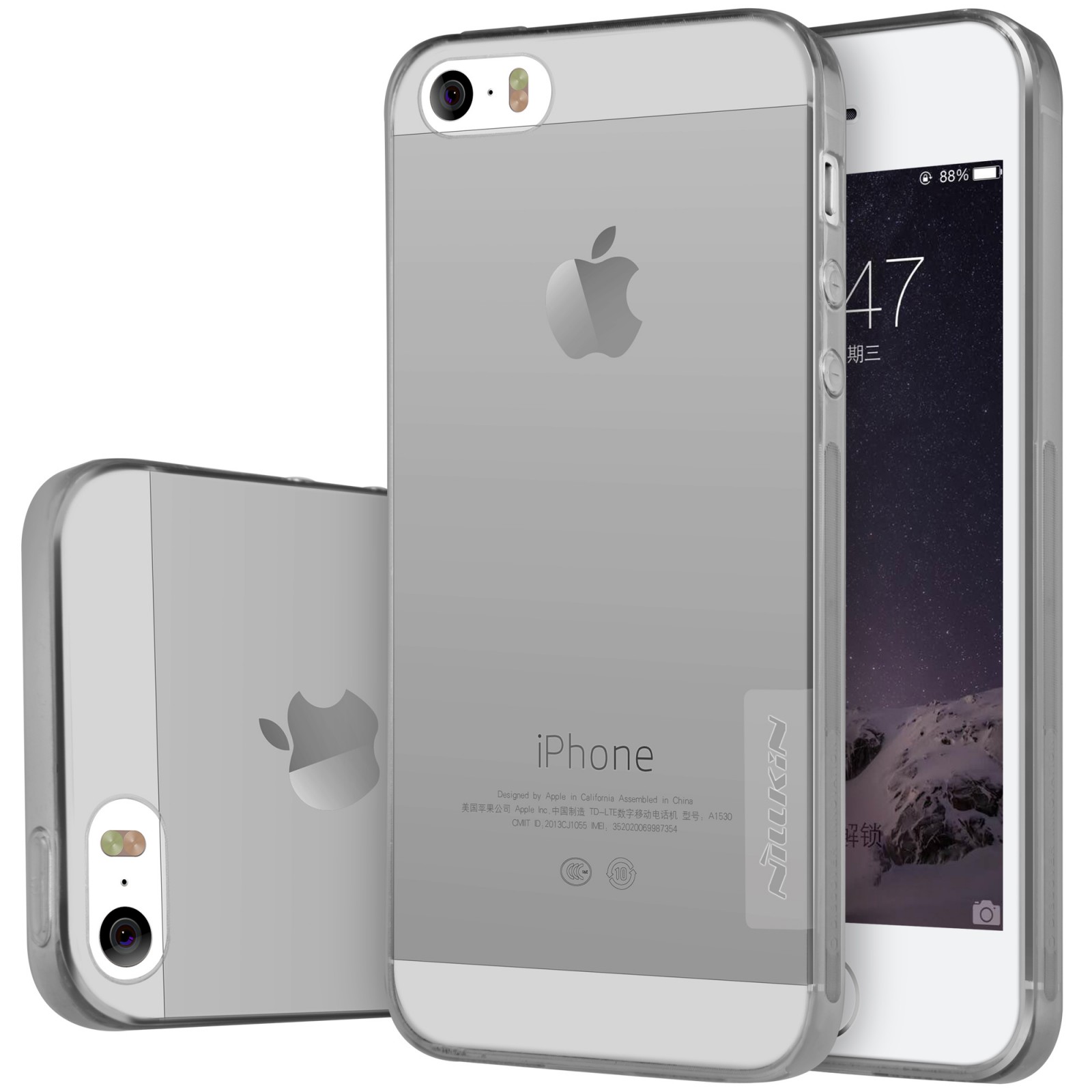 Premium tanek ovitek "Nature" za iPhone SE / 5 / 5S - siv