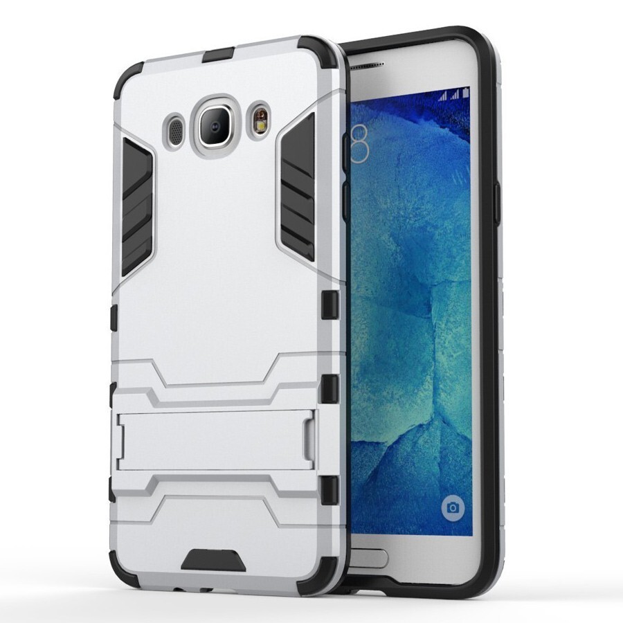 Robusten ovitek "Impact X" za Samsung Galaxy J7 (2016) - srebrne barve