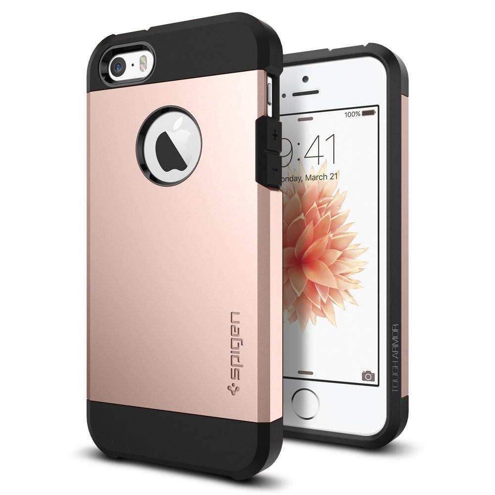 Ovitek Spigen "Tough Armor" za iPhone SE / 5 / 5S - rose gold