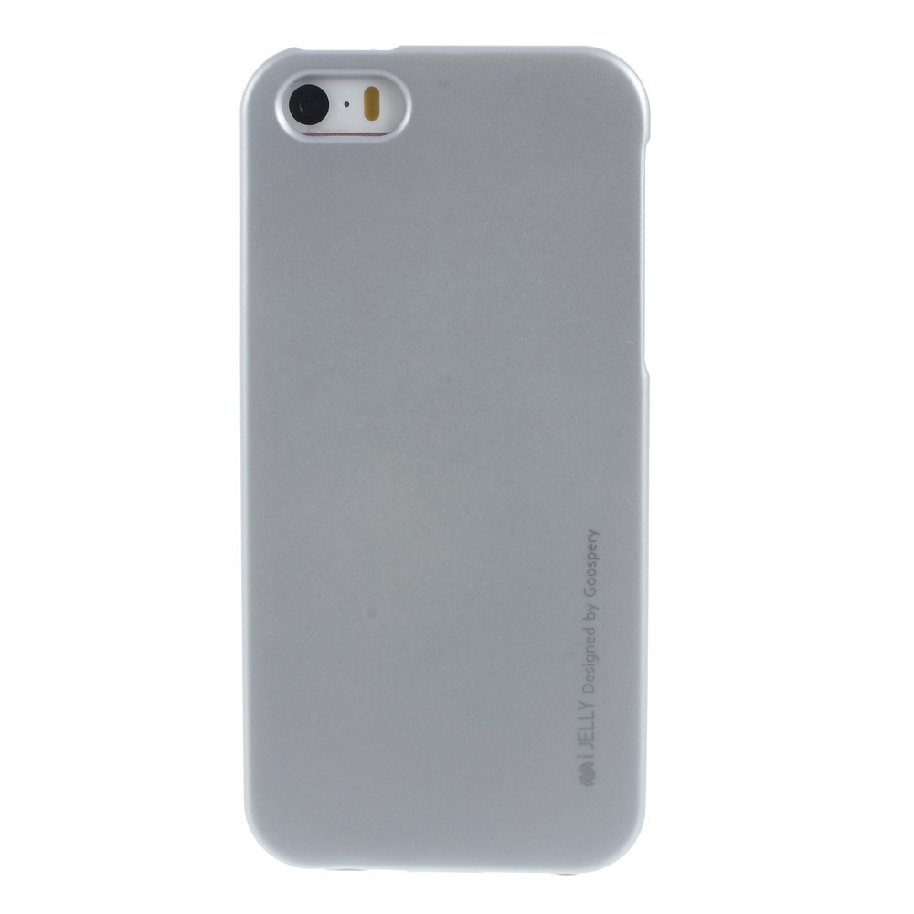 TPU gel ovitek Goospery iJelly Case iPhone SE / 5 / 5S - srebrne barve
