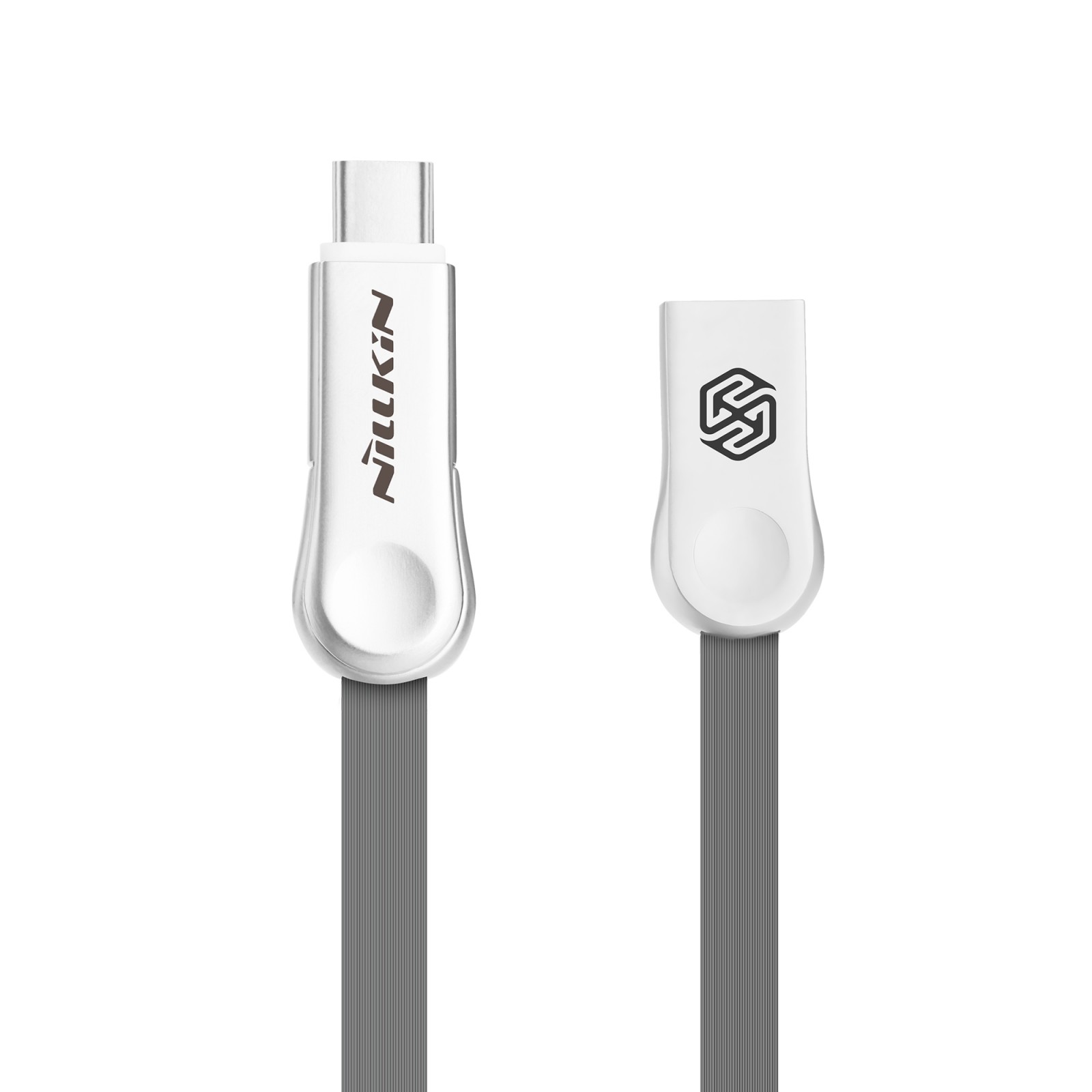 USB-C in Mikro USB kabel 2.1A 2 v 1 - siv