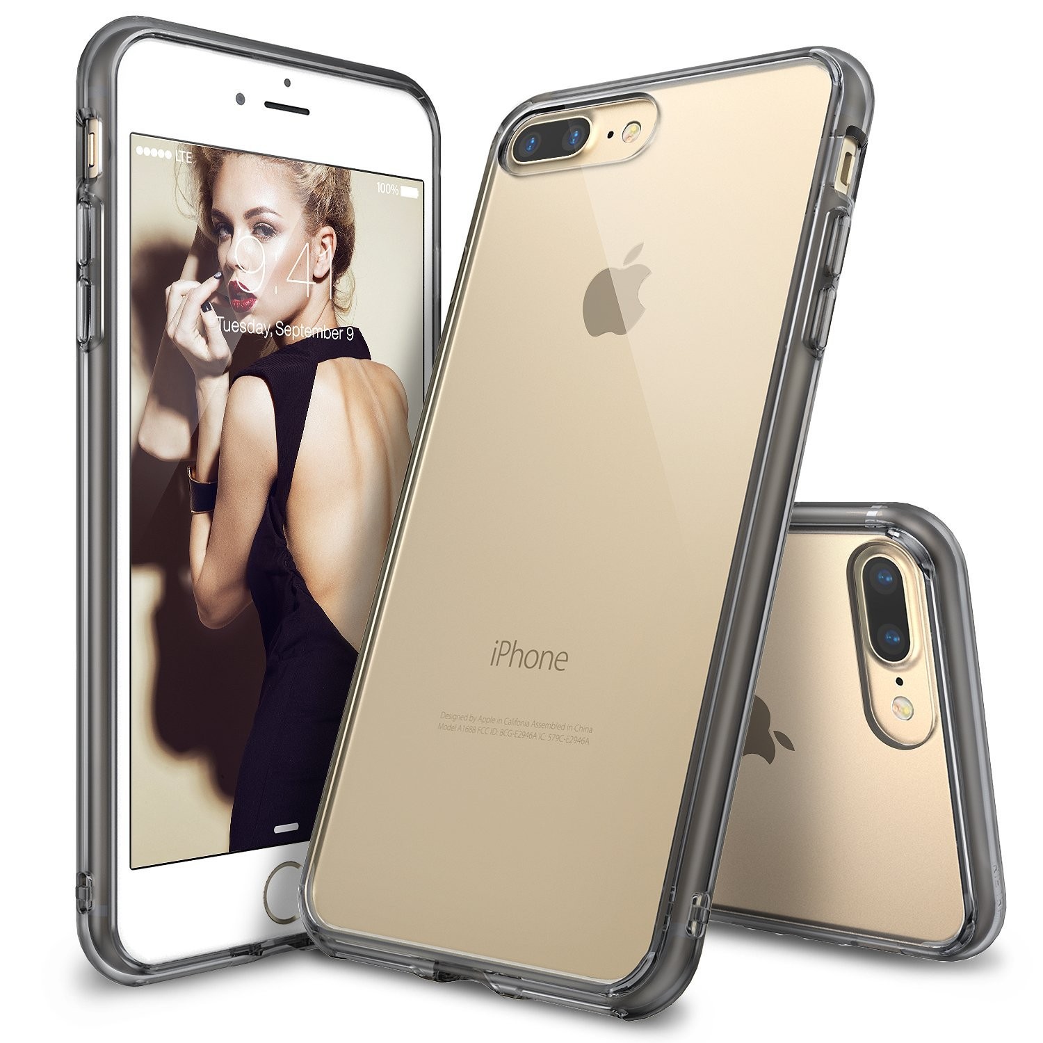 Ovitek Ringke "Fusion" za iPhone 8 Plus / iPhone 7 Plus - smoke black