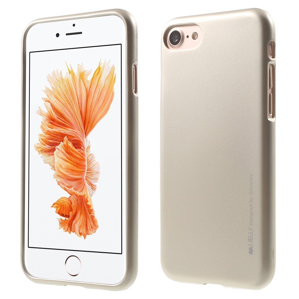 TPU gel ovitek Goospery iJelly Case za iPhone 8 Plus / iPhone 7 Plus - zlate barve