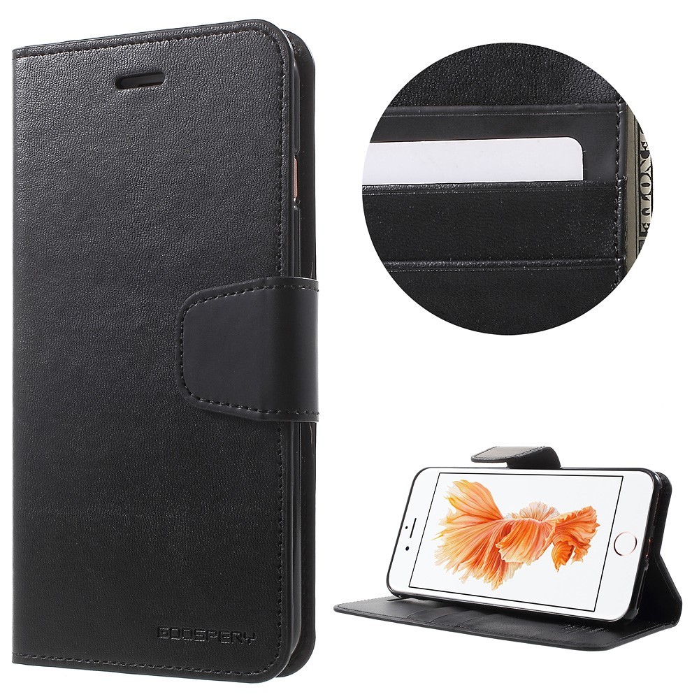 Eleganten etui Goospery Sonata za iPhone 8 Plus / iPhone 7 Plus - črn
