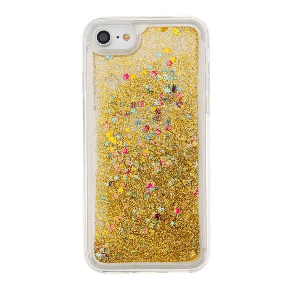 Modni ovitek "Liquid Glitter" za iPhone 8 / iPhone 7 - zlate barve