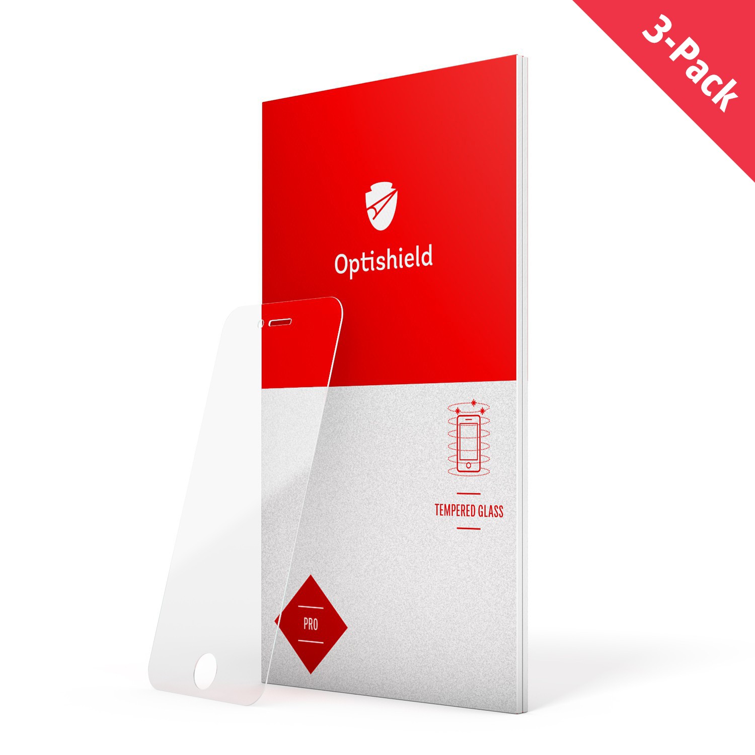 3-Pack premium zaščitnih stekel Optishield za iPhone 8 Plus / iPhone 7 Plus