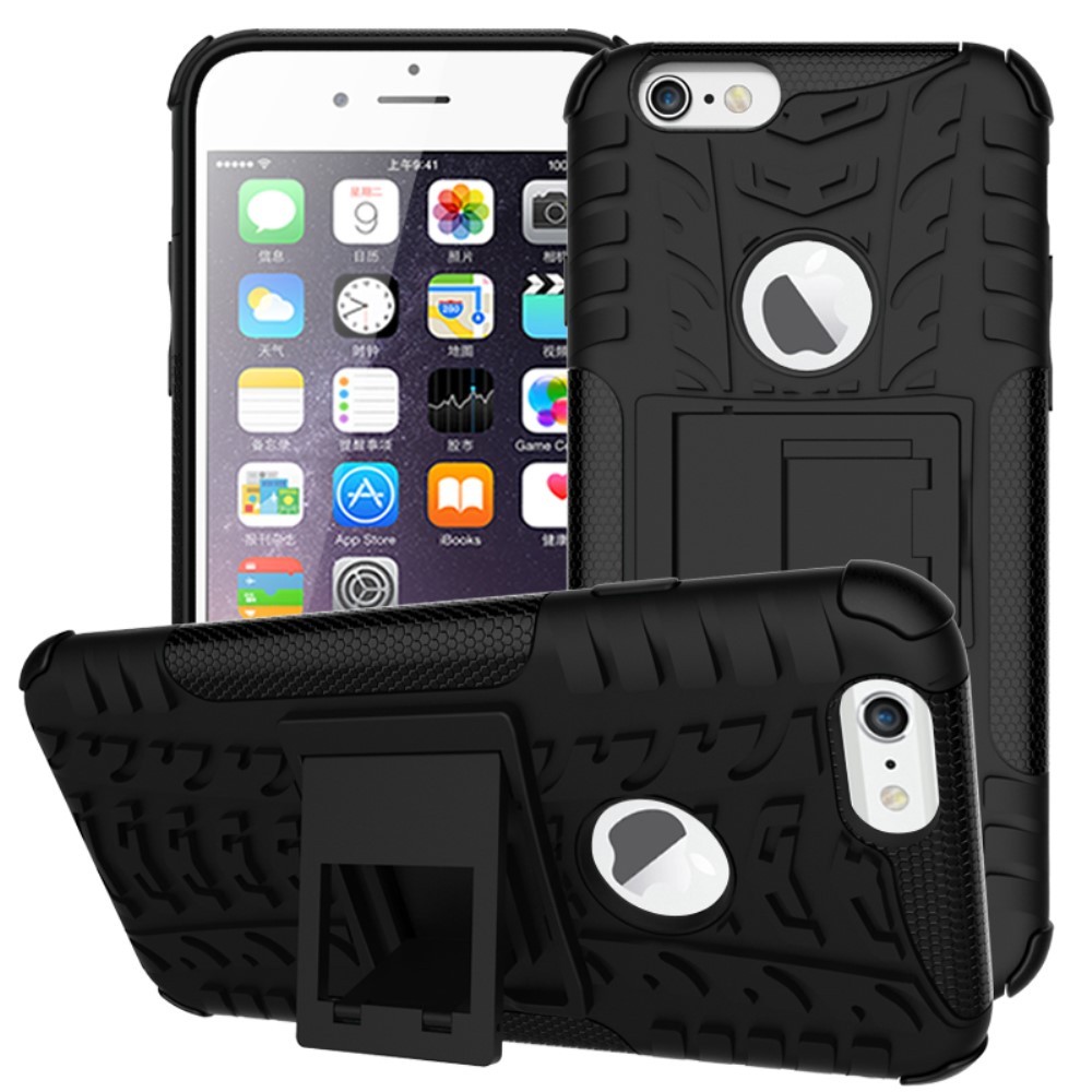 Hibriden TPU gel ovitek "Tough" za iPhone 6 / 6S - črn