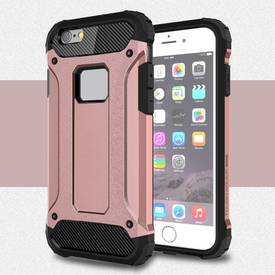 Robusten ovitek "Rock" za iPhone 6 / 6S - roza