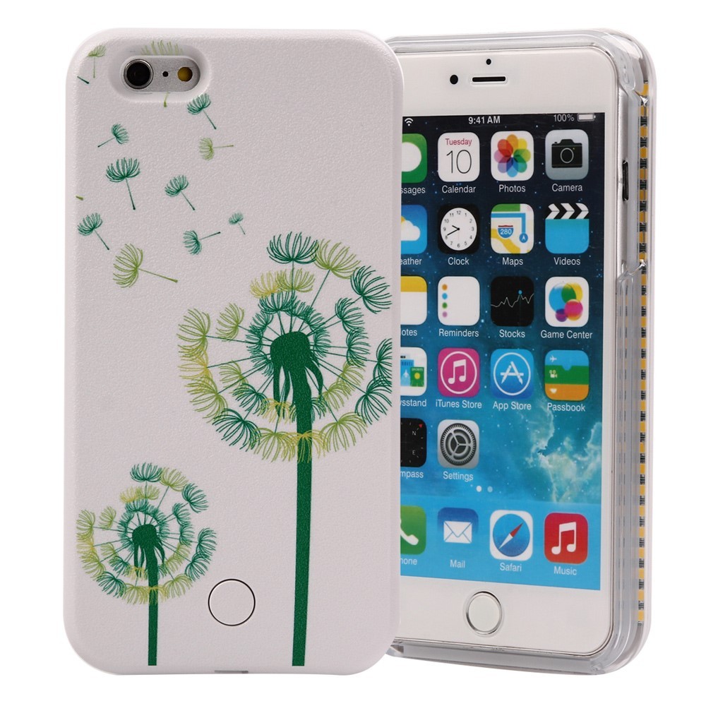 Modni ovitek "Dandelion Selfie Queen" z dodatno LED osvetlitvijo za iPhone 6 Plus / 6S Plus
