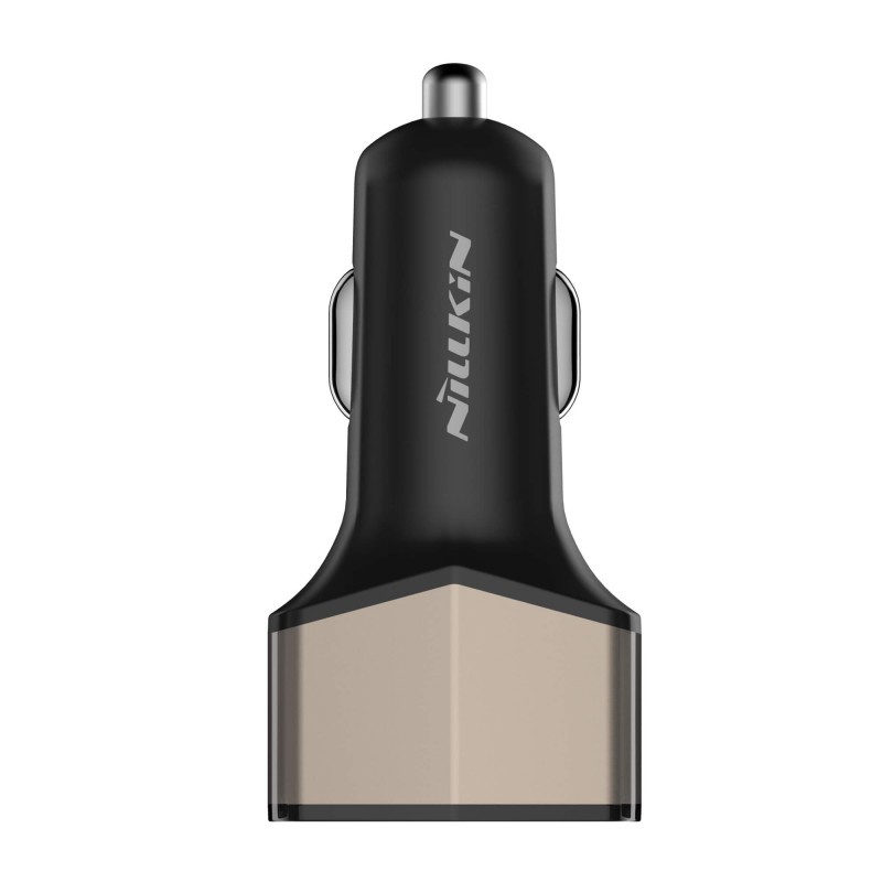Avtopolnilec Quick Charge 3.0 s 3 polnilnimi izhodi Nillkin "Celerity" - zlate barve