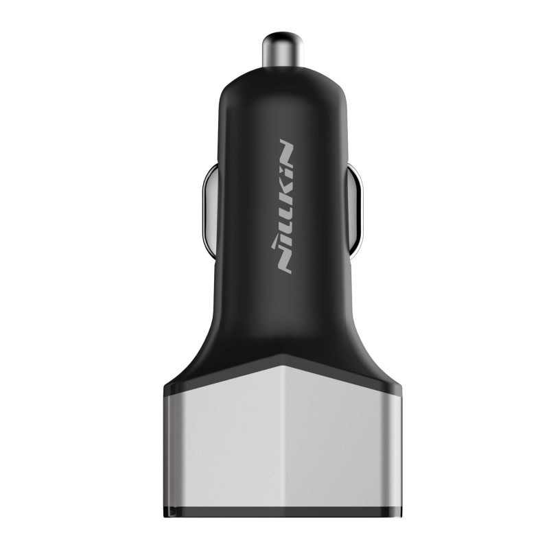 Avtopolnilec Quick Charge 3.0 s 3 polnilnimi izhodi Nillkin "Celerity" - srebrn