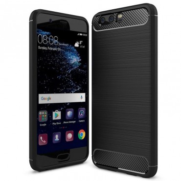 TPU gel ovitek "Brushed Carbon" za Huawei P10 - črn