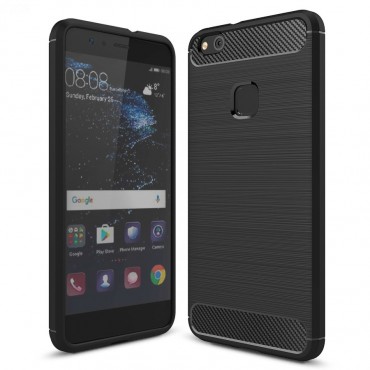 TPU gel ovitek "Brushed Carbon" za Huawei P10 Lite - črn