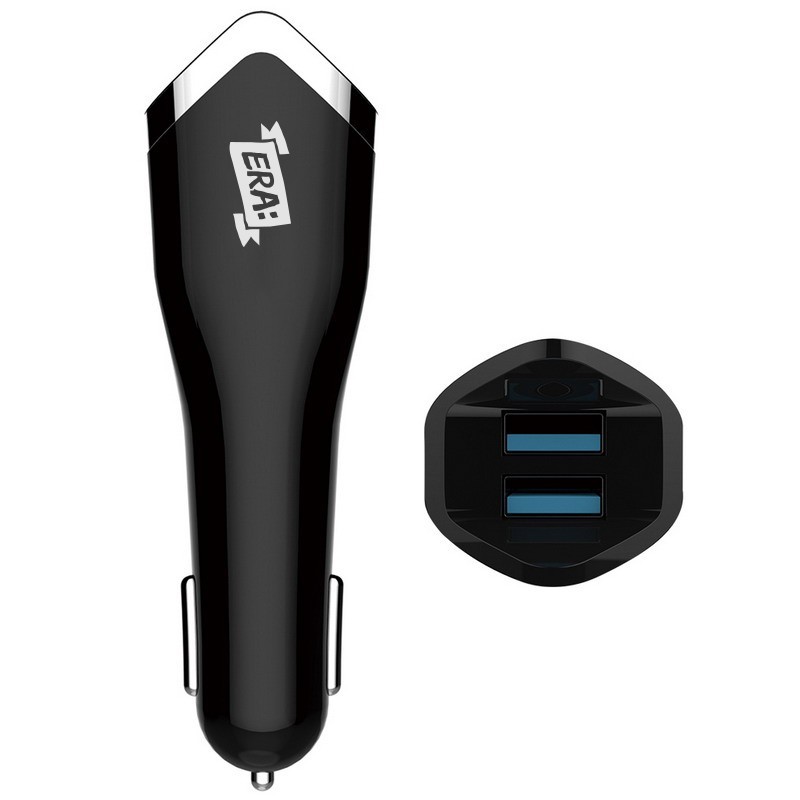 3-Pack USB avtopolnilec Era: Rocket - črn