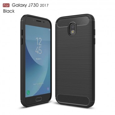 TPU gel ovitek "Brushed Carbon" za Samsung Galaxy J7 2017 - črn