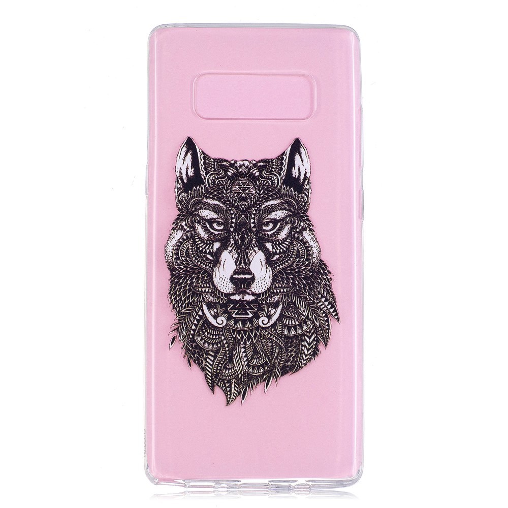 Modni TPU gel ovitek "Tribal Wolf" za Samsung Galaxy Note 8 - prozoren