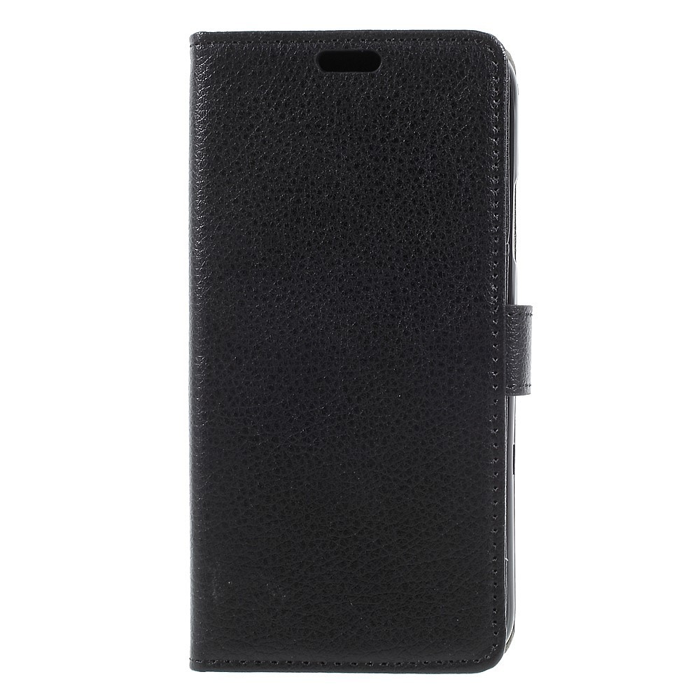 Eleganten etui "Litchi" za iPhone X / XS iz umetnega usnja - črn