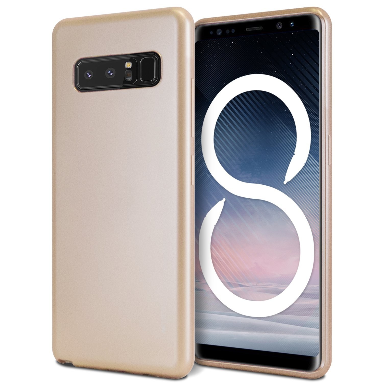 TPU gel ovitek Goospery iJelly Case za Samsung Galaxy Note 8 - zlate barve