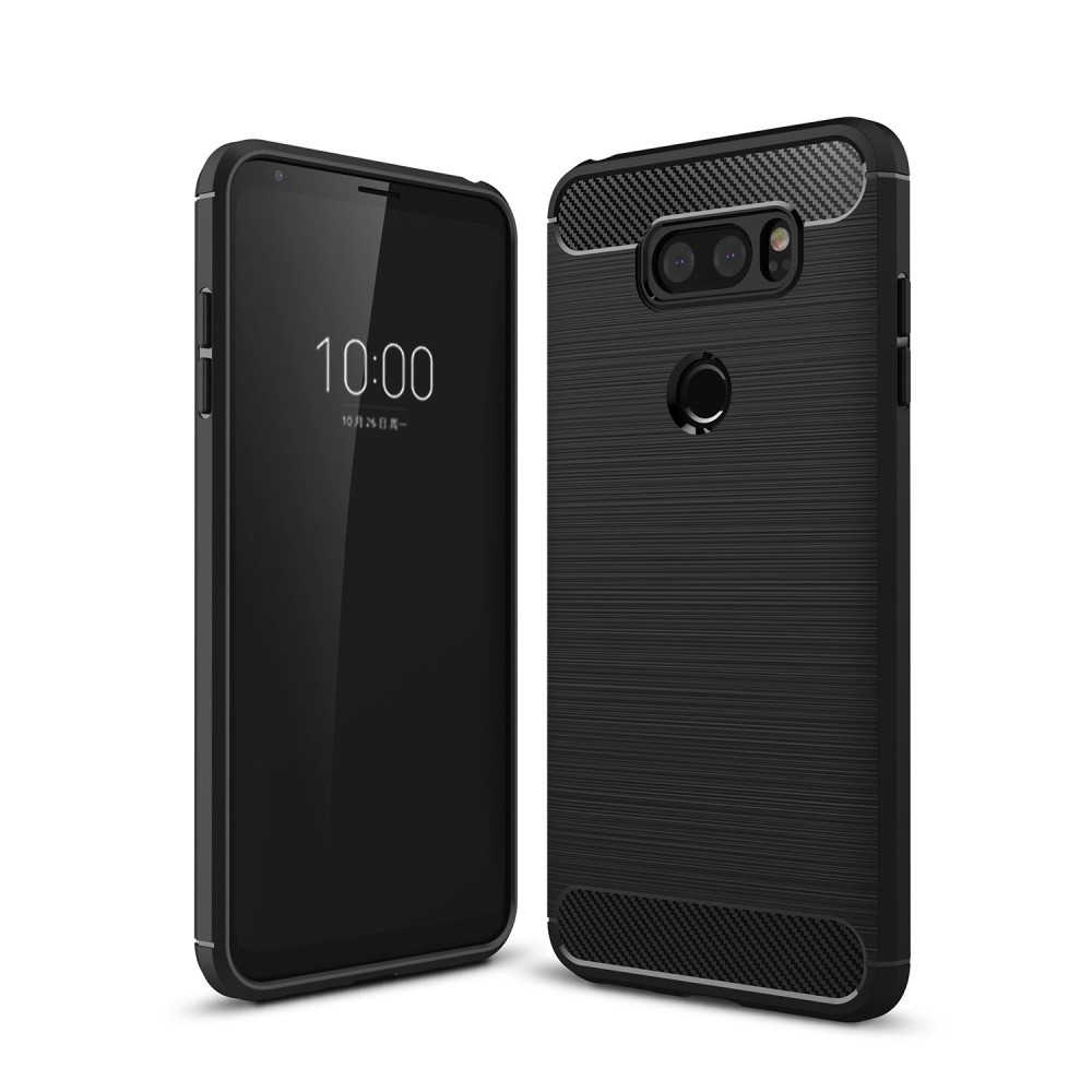 TPU gel ovitek "Brushed Carbon" za LG V30 - črn