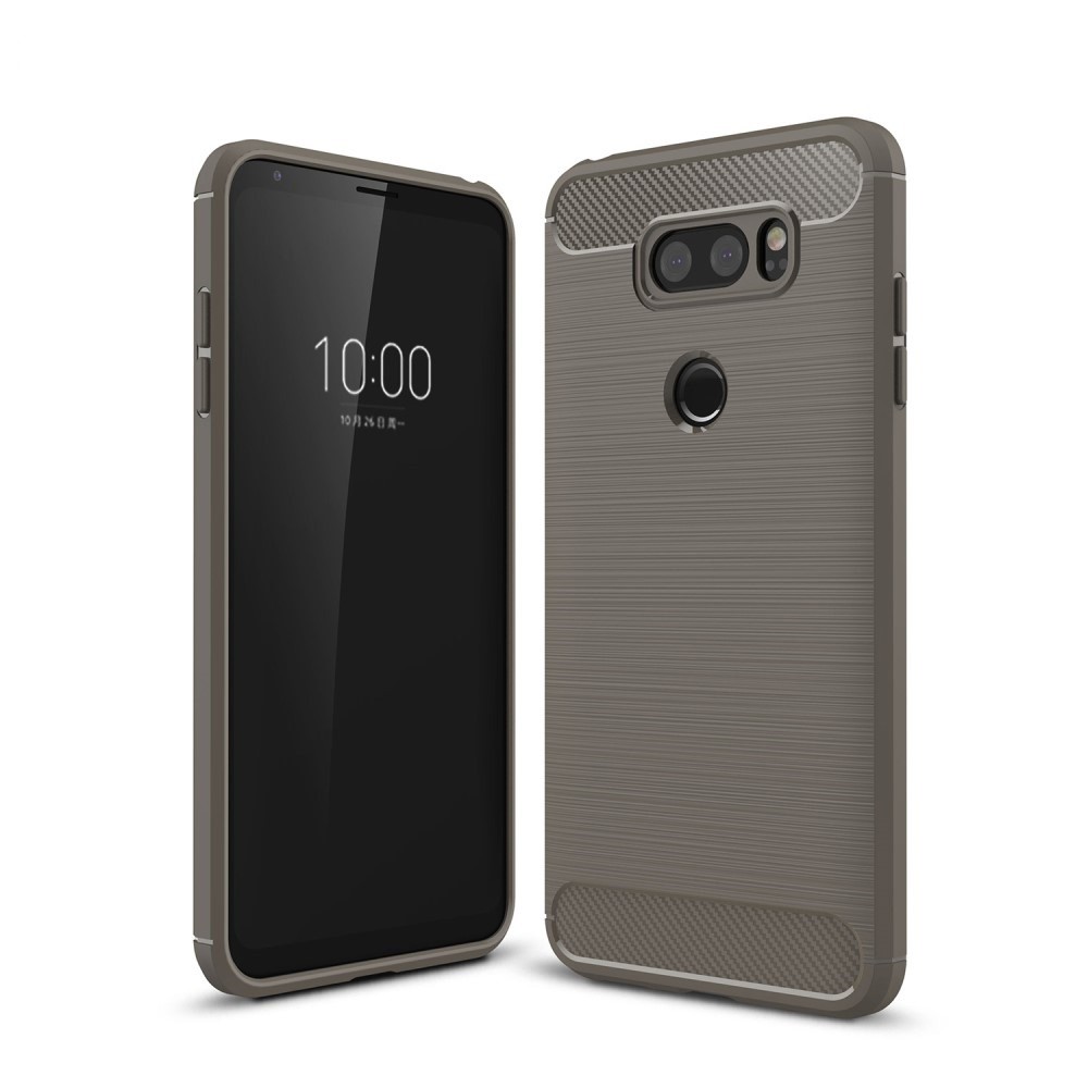 TPU gel ovitek "Brushed Carbon" za LG V30 - siv