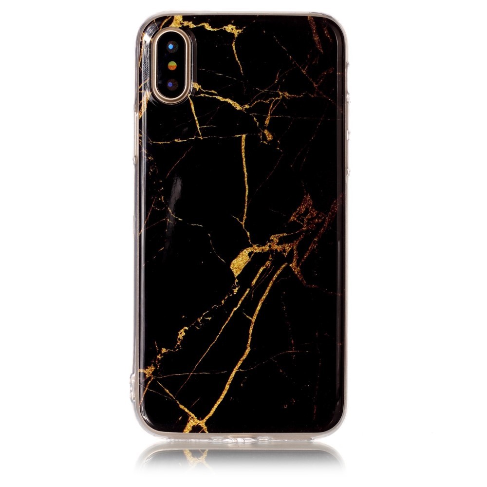 Modni ovitek "Marble" za iPhone X / XS - črn
