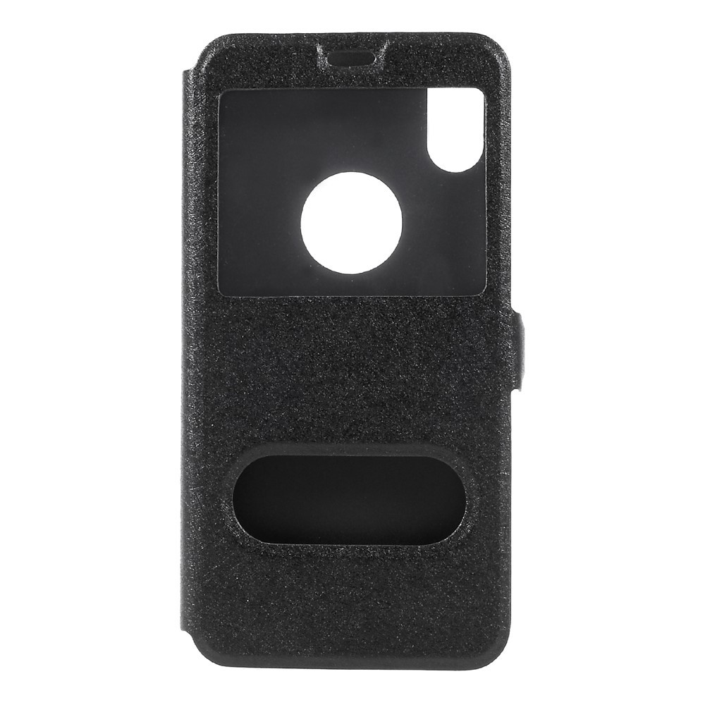 Modni etui "Double View" za iPhone X / XS - črn