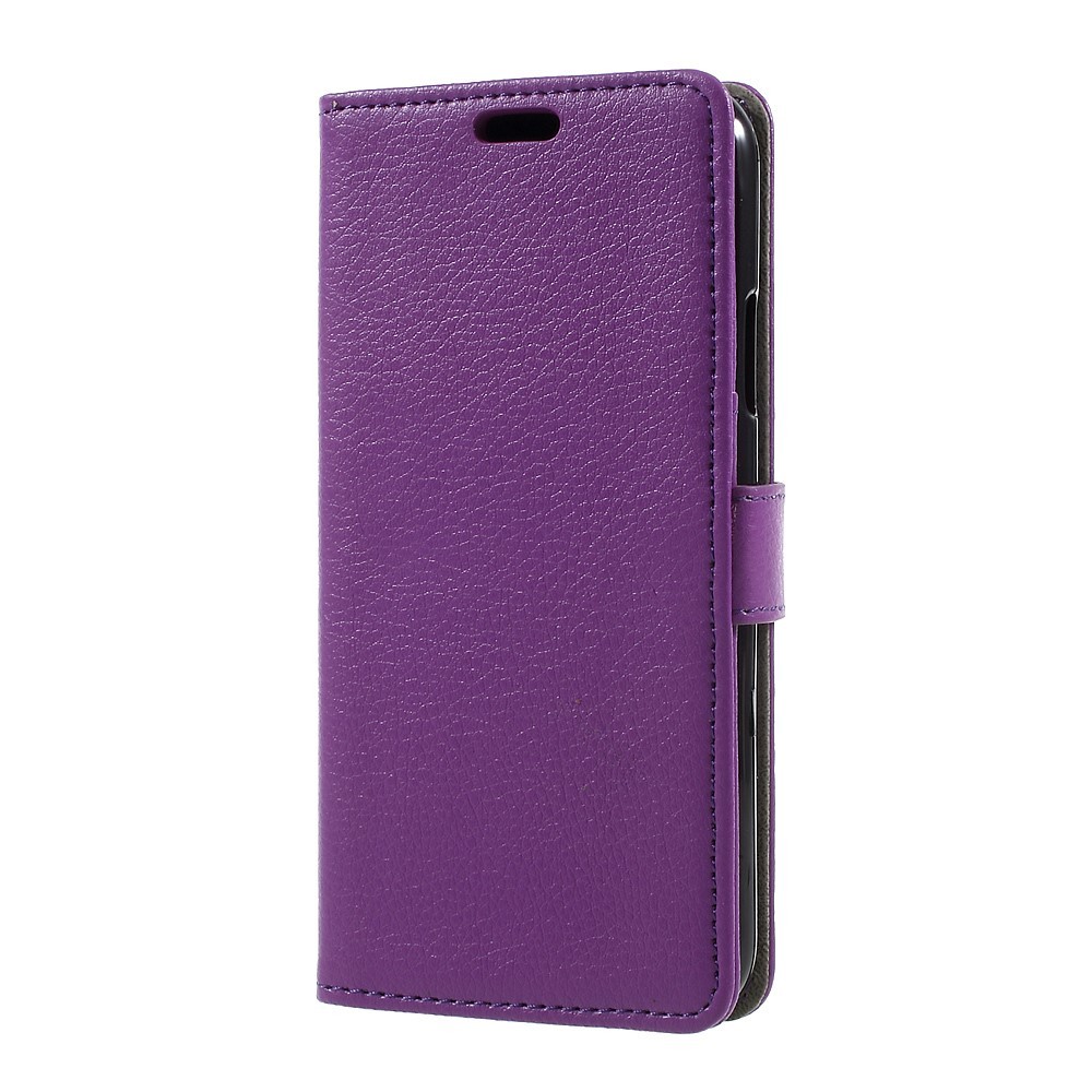 Eleganten etui "Litchi" za iPhone X / XS iz umetnega usnja - vijoličen