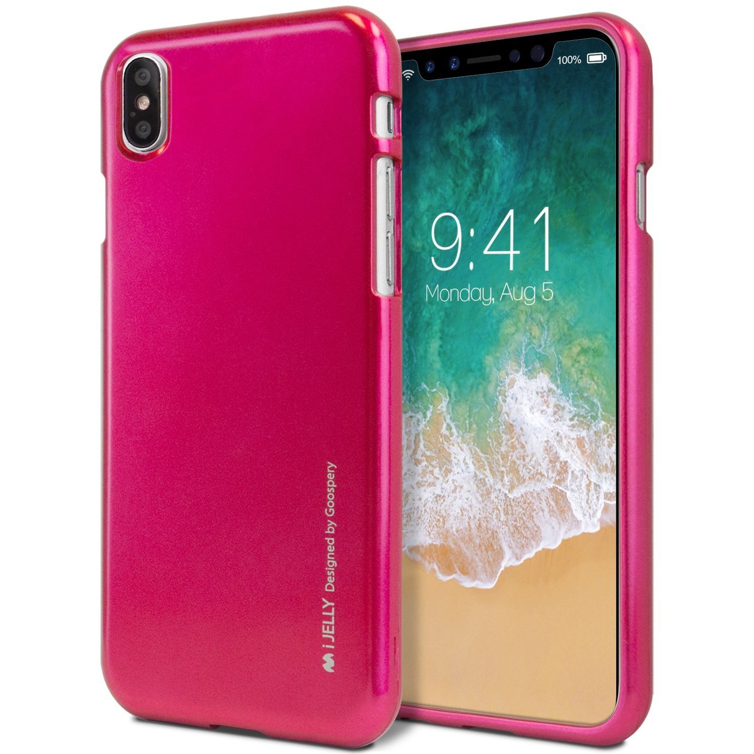 TPU gel ovitek Goospery iJelly Case za iPhone X / XS - magenta