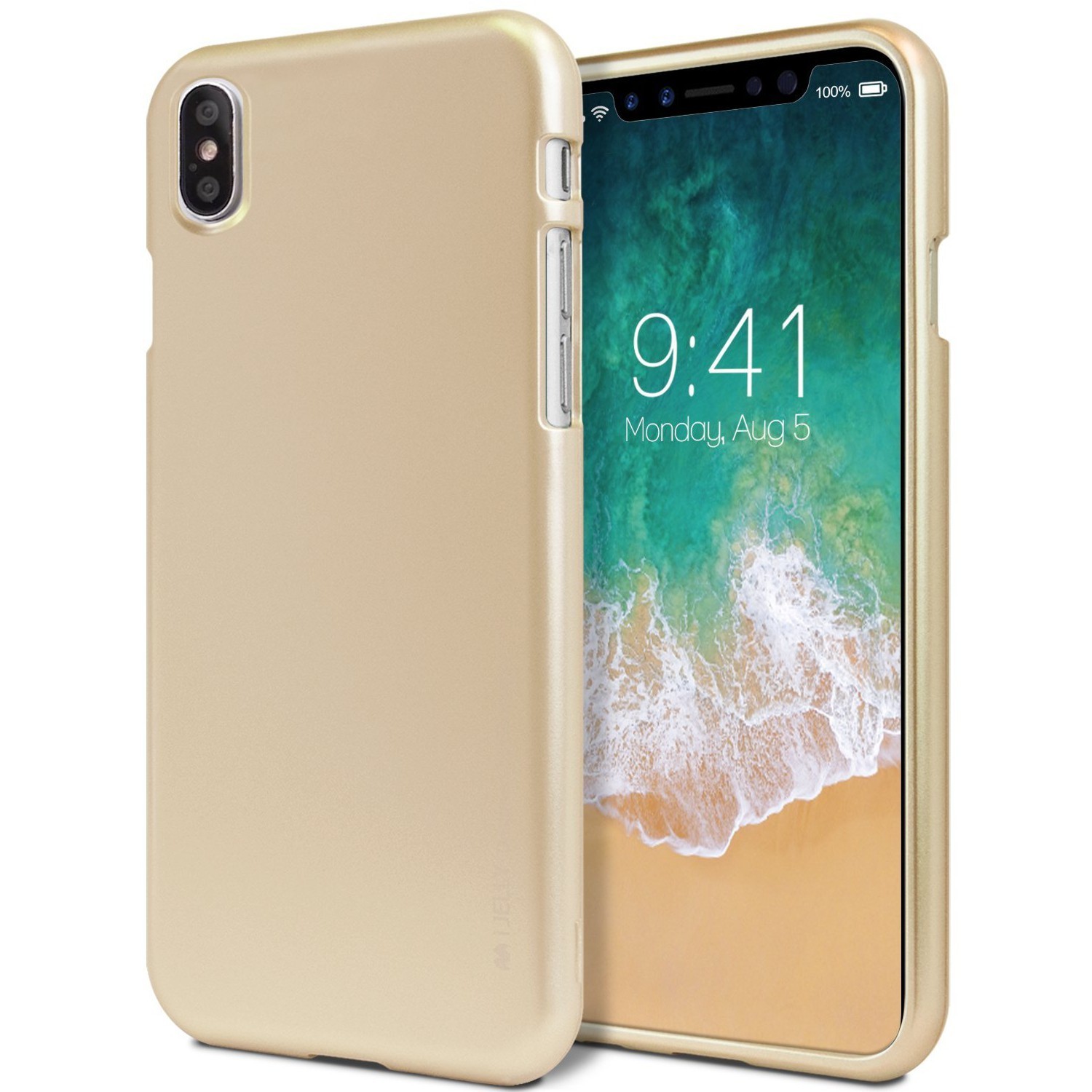 TPU gel ovitek Goospery iJelly Case za iPhone X / XS - zlate barve