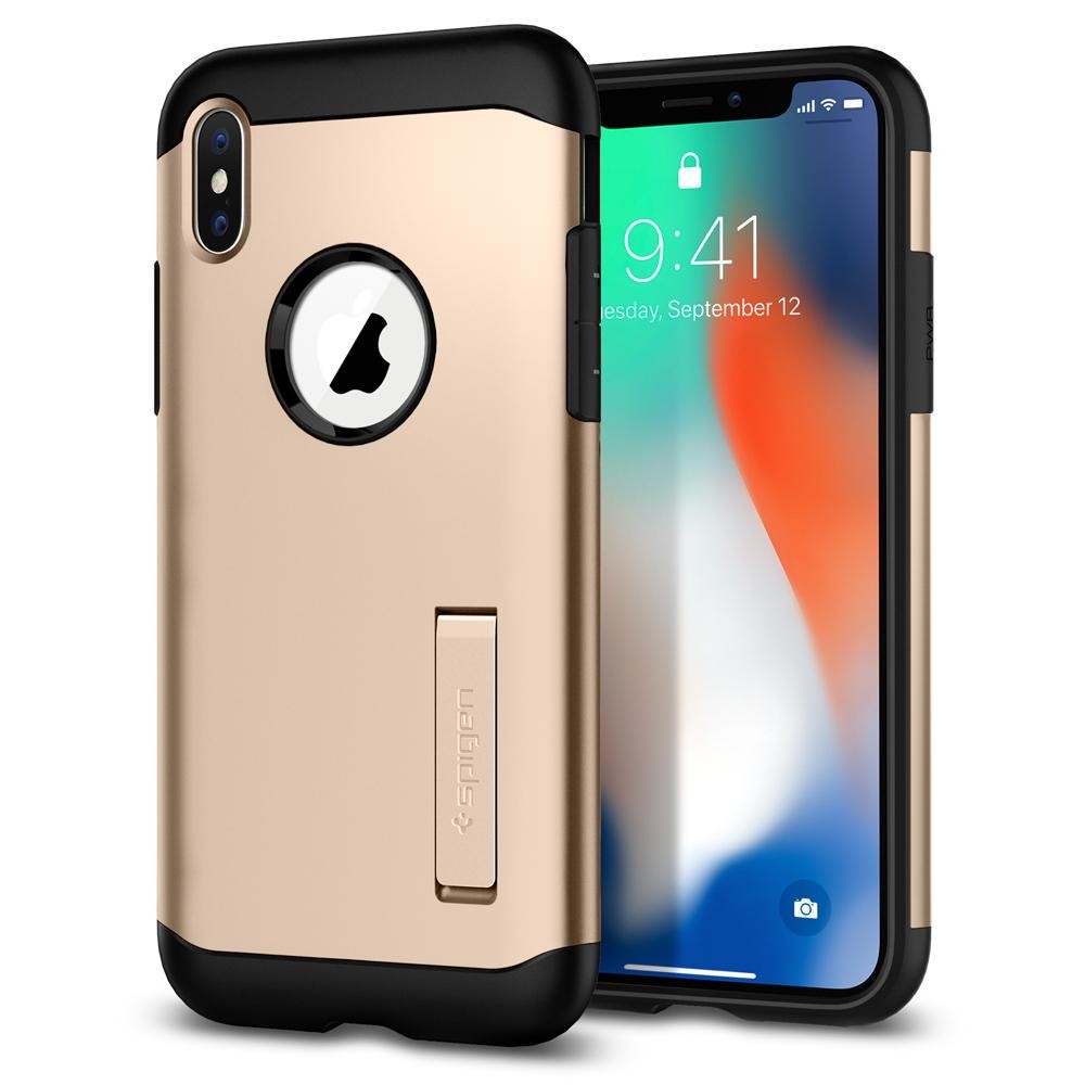 Ovitek Spigen "Slim Armor" za iPhone X - gold