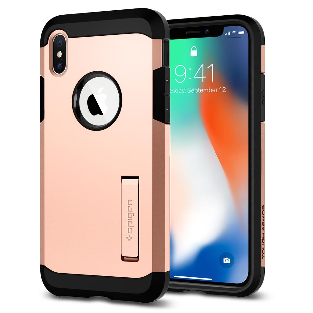 Ovitek Spigen "Tough Armor" za iPhone X - blush gold