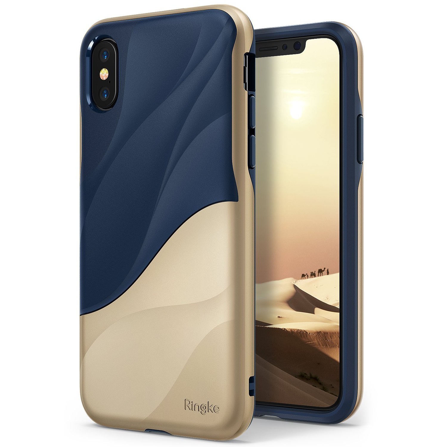 Ovitek Ringke "Wave" za iPhone X - marina gold