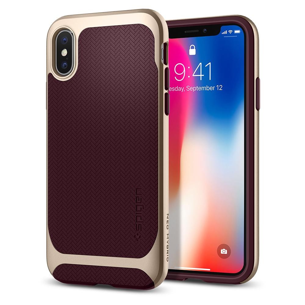 Ovitek Spigen "Neo Hybrid" za iPhone X - burgundy