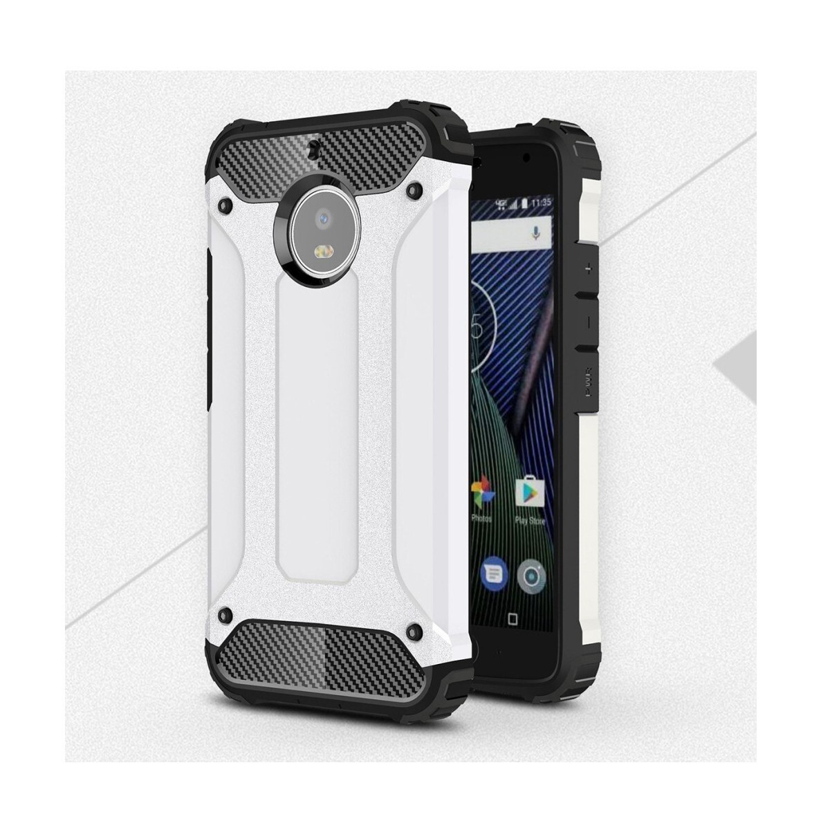 Robusten ovitek "Rock" za Motorola Moto G5S Plus - bel