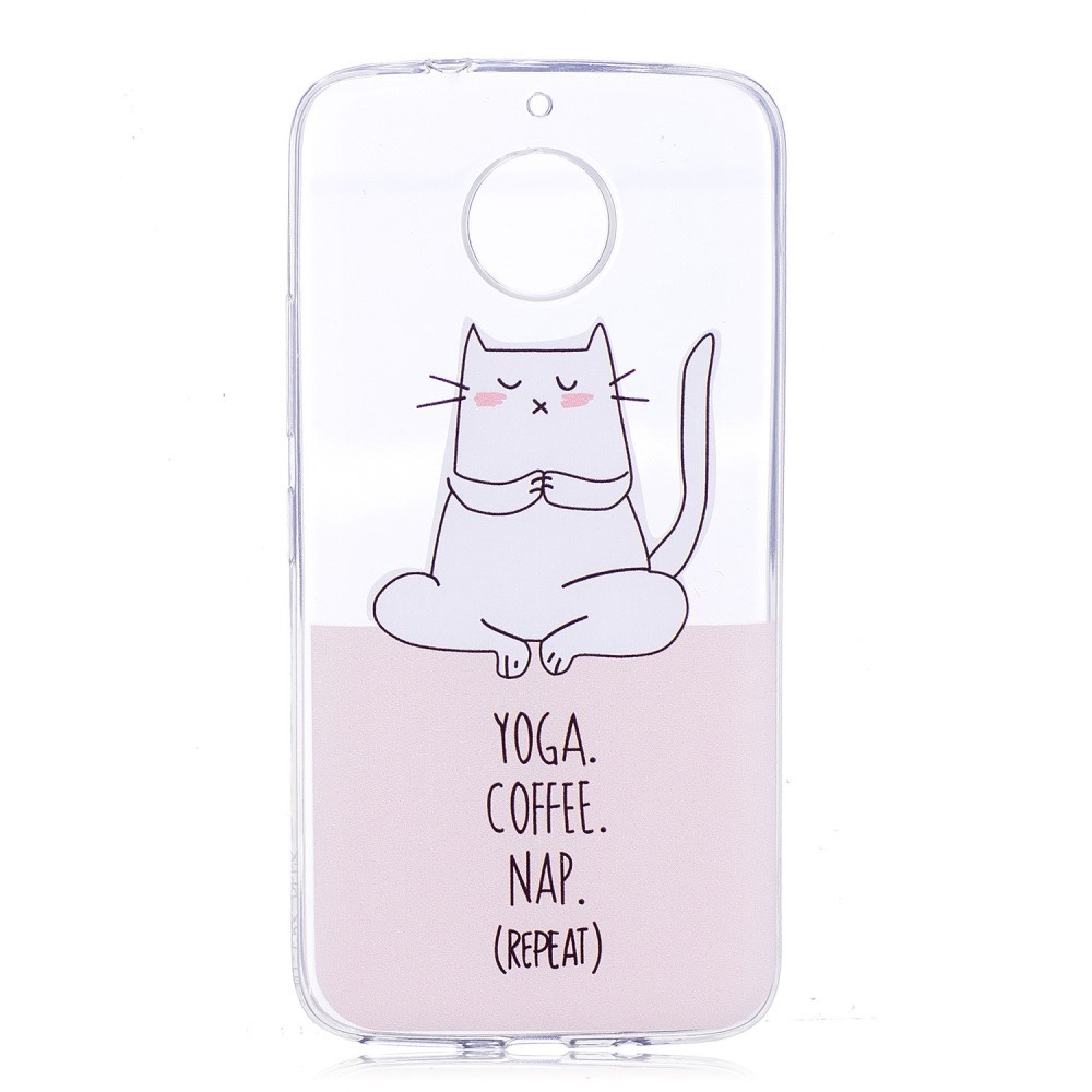 Modni TPU gel ovitek "Zen Cat" za Motorola Moto G5S Plus - prozoren