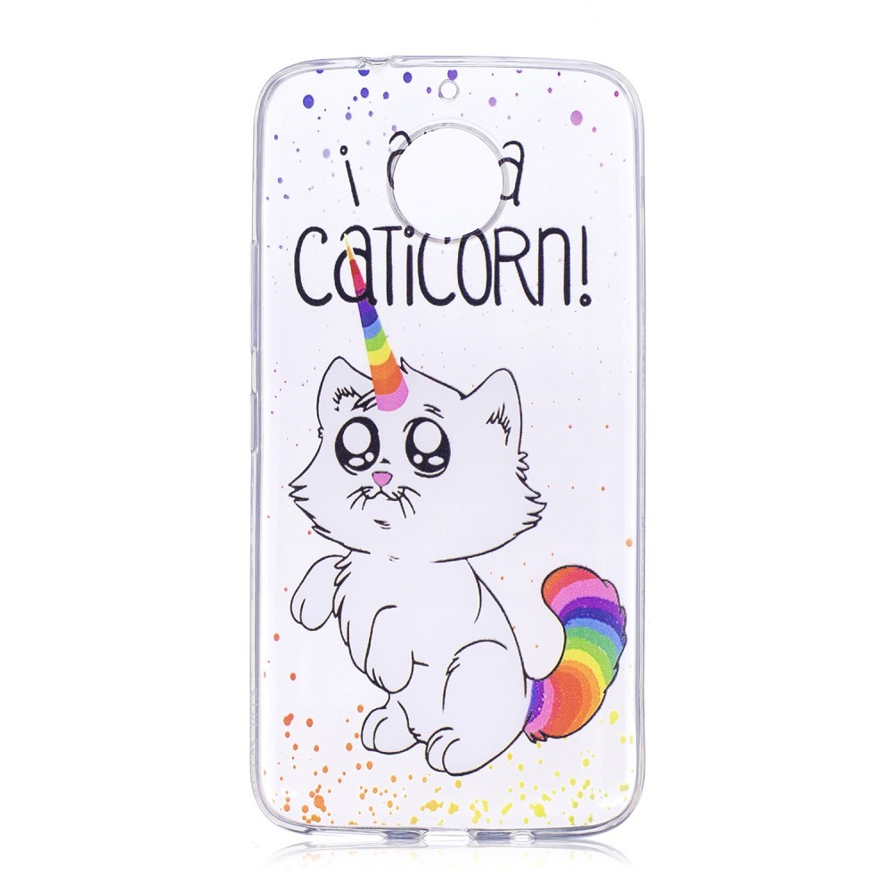 Modni TPU gel ovitek "Caticorn" za Motorola Moto G5S Plus - prozoren