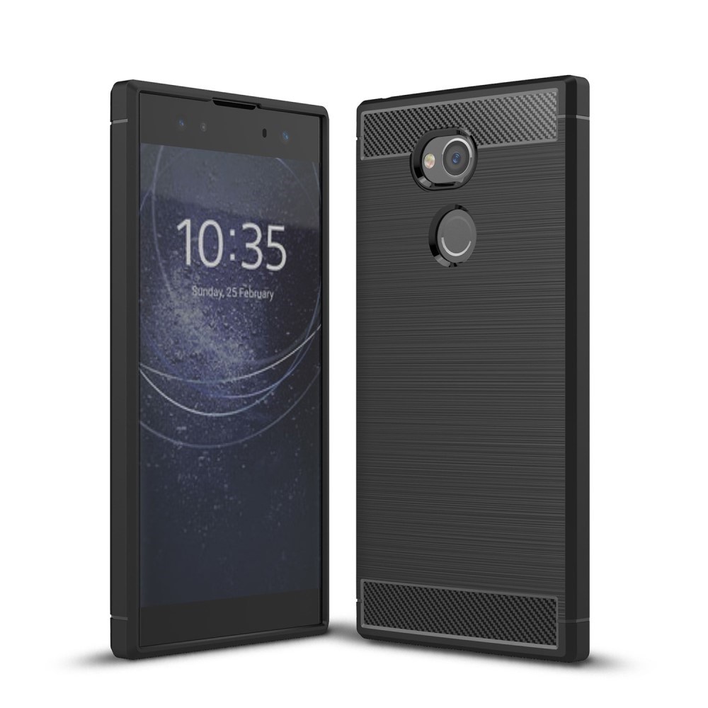 TPU gel ovitek "Brushed Carbon" za Sony Xperia XA2 Ultra - črn