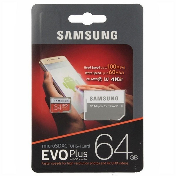 Micro SDXC spominska kartica Samsung Evo Plus Class 10 UHS-I 100MB/s - 64GB