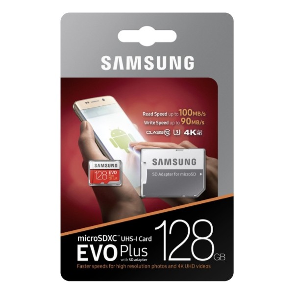 Micro SDXC spominska kartica Samsung Evo Plus Class 10 UHS-I 100MB/s - 128GB
